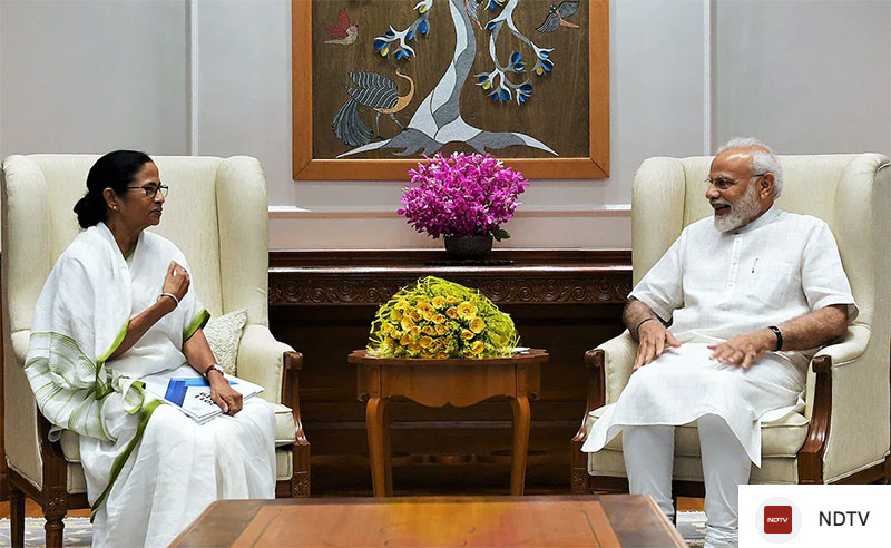 Mamata Banerjee and Suvendu Adhikary of BJP