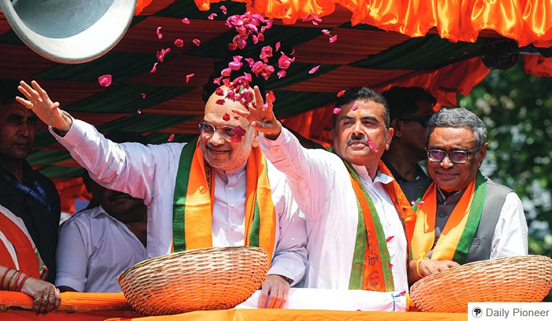 Amit Shah Joins Suvendu Adhikary in his nomination rally at Bhabanipur